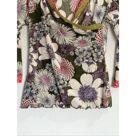 ANAC Designed by Kimi Top Womens M  Mesh Bell Sleeve Tattoo  Tunic Blouse Y2K - Picture 2 of 3